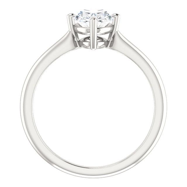 Anello Solitario Con Vero Diamante Ovale 4 Carati Con Montatura A 4 Griffe In Oro Bianco 14K
