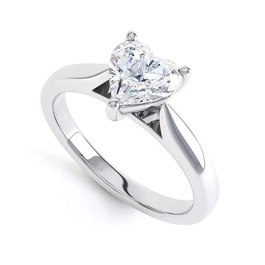 Anello Solitario Cuore Vero Diamante