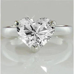 Anello Solitario Cuore Vero Diamante
