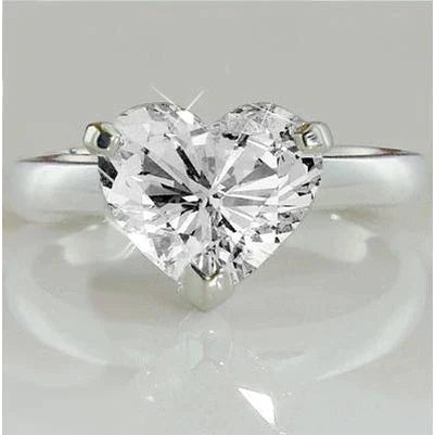 Anello Solitario Cuore Vero Diamante