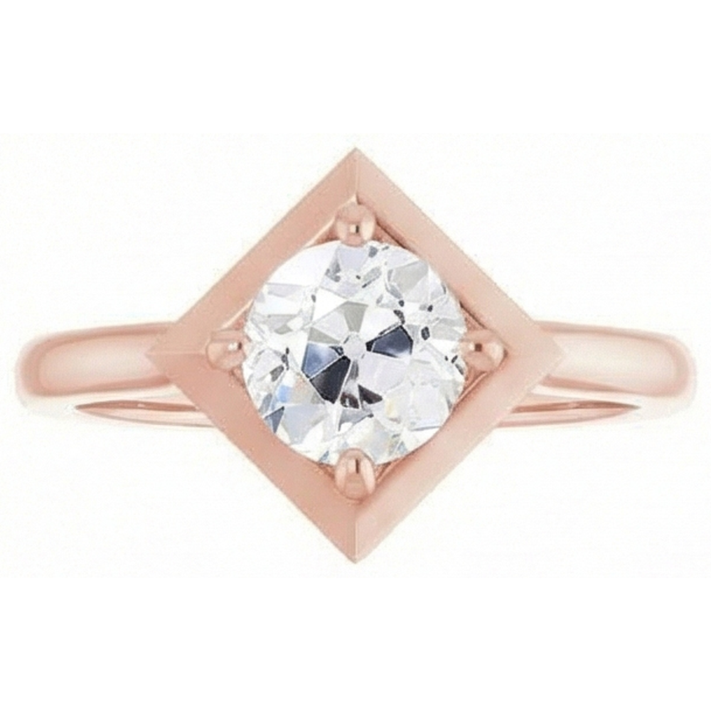 Anello Solitario Da 2 Carati Gioielli In Stile Aquilone Con Vero Diamanti Naturali Autentici ( non creati in laboratorio ) Tagliati A Miniera D'Epoca