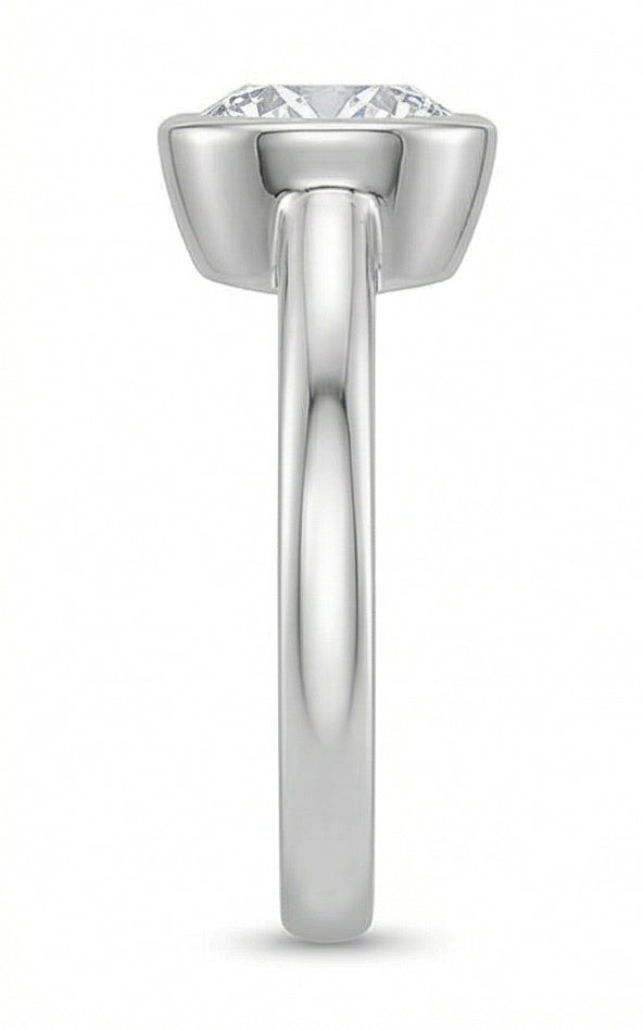 Anello Solitario Da Matrimonio Con Genuino Diamante Da 1.20 Ct Con Castone Rotondo In Oro Bianco 14K