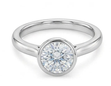 Anello Solitario Da Matrimonio Con Genuino Diamante Da 1.20 Ct Con Castone Rotondo In Oro Bianco 14K