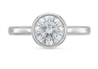 Anello Solitario Da Matrimonio Con Genuino Diamante Da 1.20 Ct Con Castone Rotondo In Oro Bianco 14K