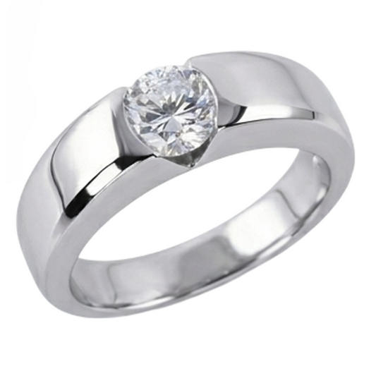 Anello Solitario Da Uomo In Oro Con Naturale Diamante Naturale Autentico ( non creato in laboratorio ) Solitario Da 1,50 Carati G Si1 Da Uomo