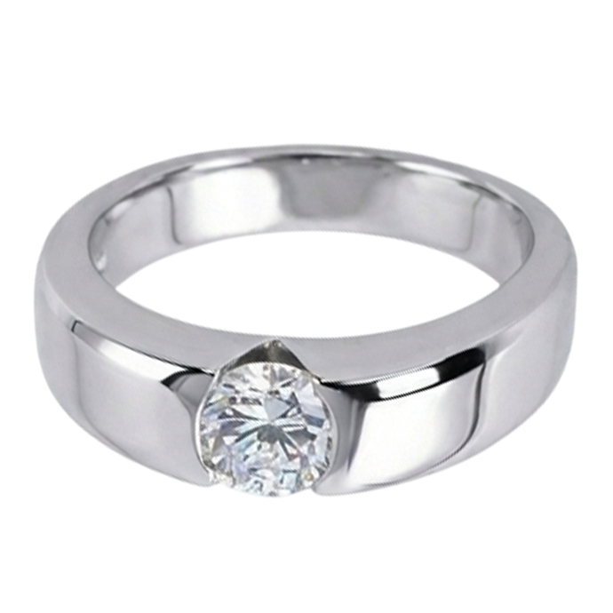 Anello Solitario Da Uomo In Oro Con Naturale Diamante Naturale Autentico ( non creato in laboratorio ) Solitario Da 1,50 Carati G Si1 Da Uomo