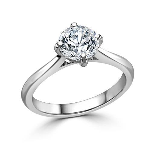 Anello Solitario Di Fidanzamento Con Genuino Diamante Taglio Rotondo Da 1.90 Carati