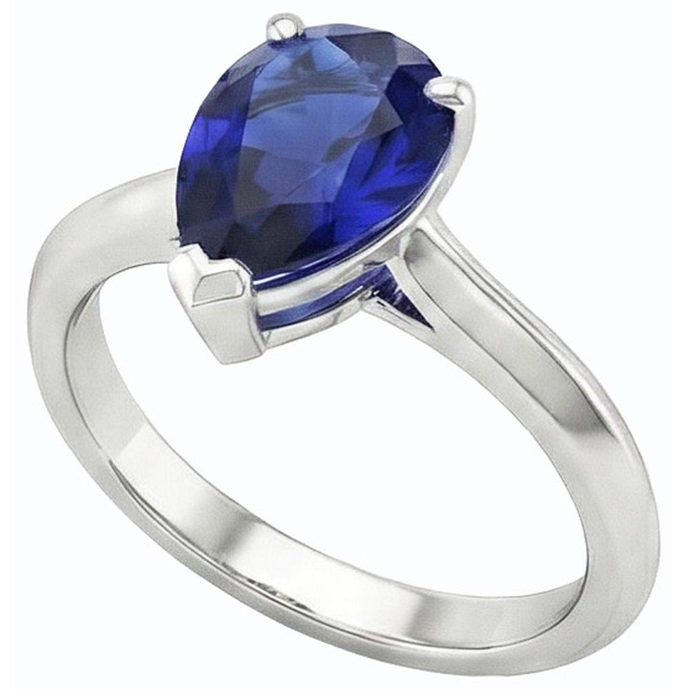 vero pear diamante 2carati anello angolo laterale