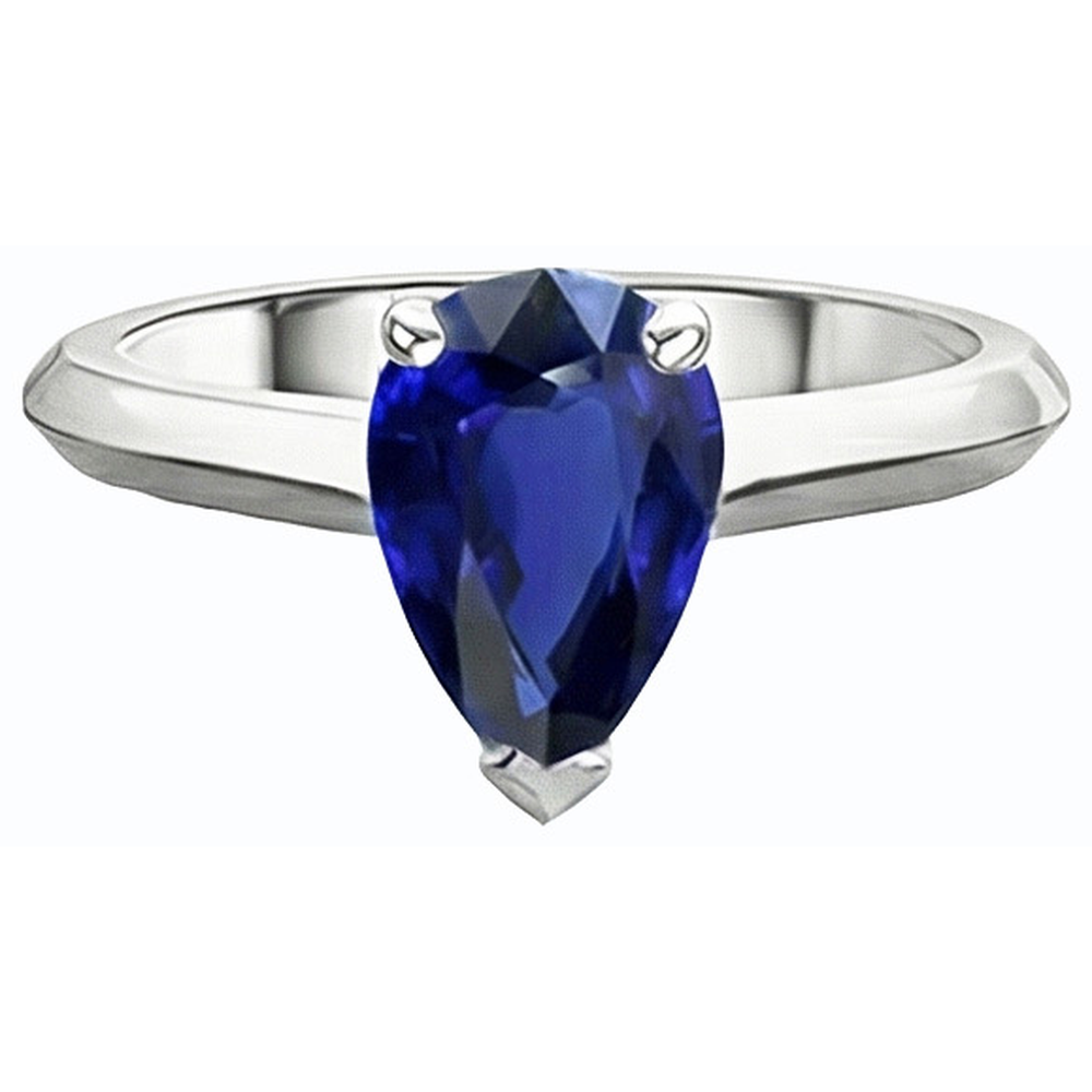 vero pear diamante 2carati anello vista di profilo