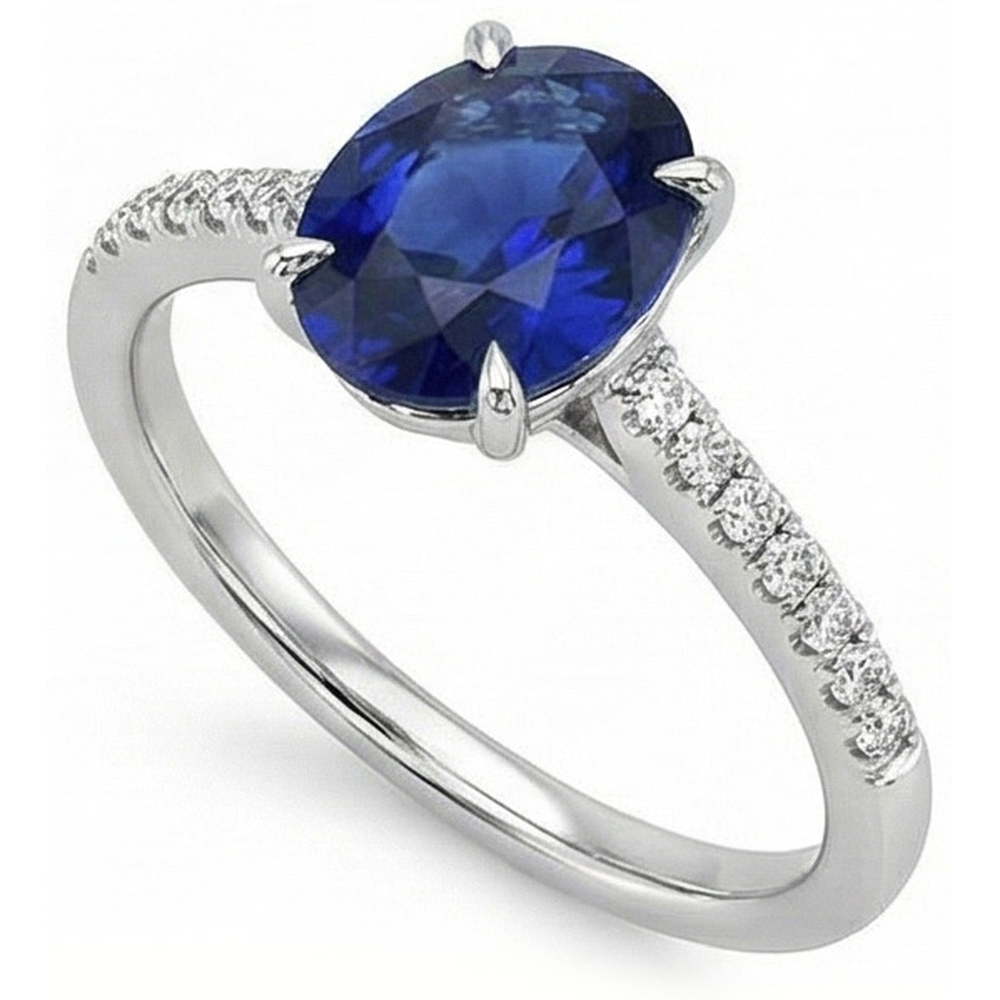 vero round diamante 3.50carati anello angolo laterale