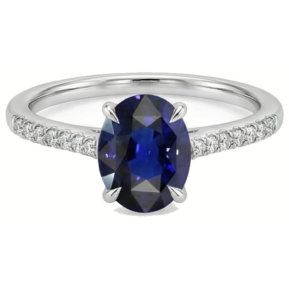 vero round diamante 3.50carati anello vista di profilo