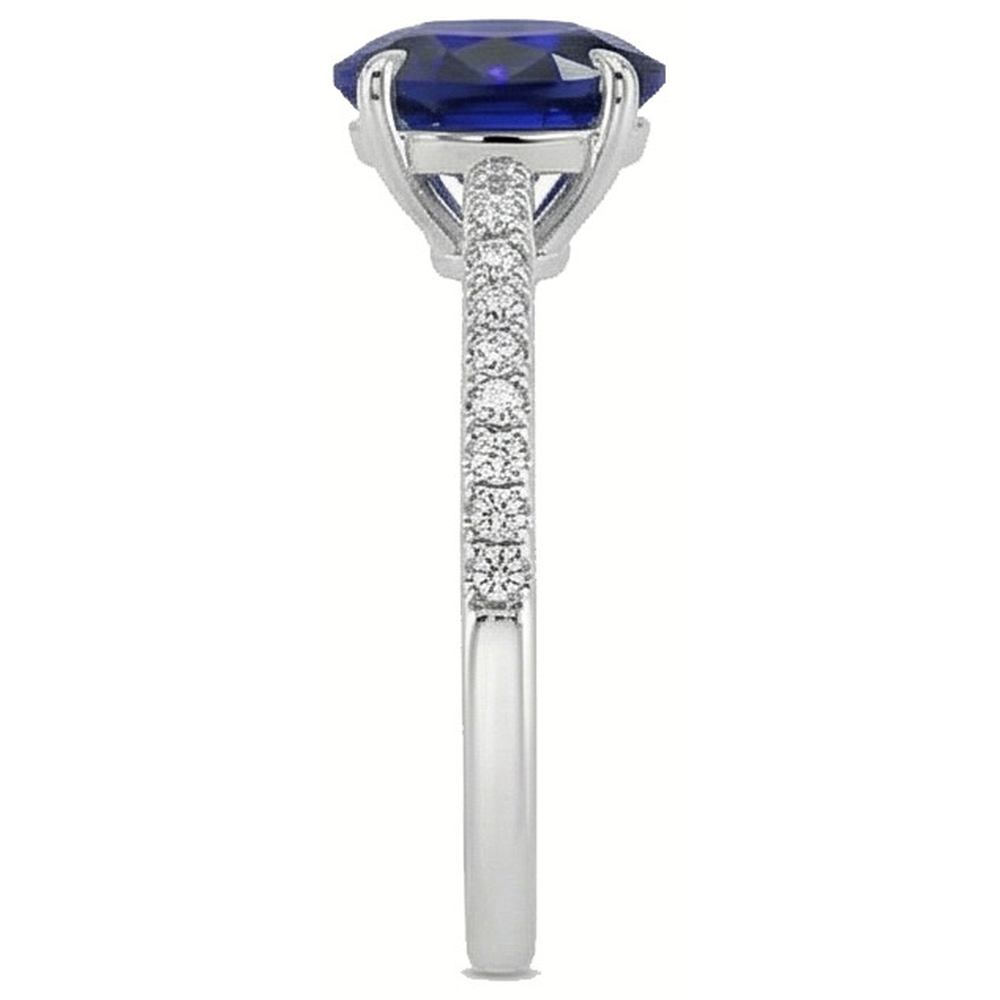 vero round diamante 3.50carati anello su bianco