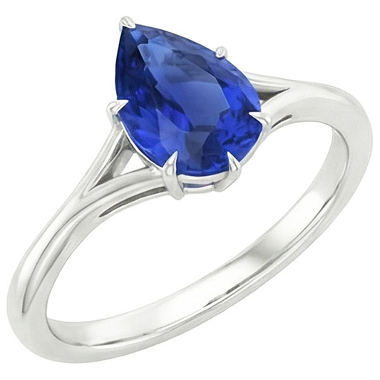 vero pear diamante 2.50carati anello dettaglio ravvicinato
