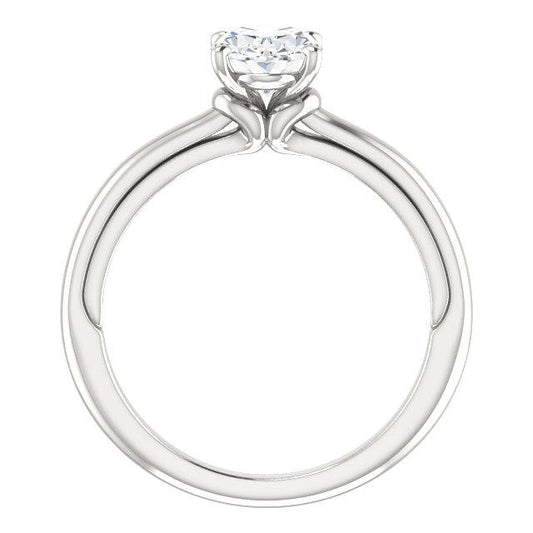 Anello Solitario Genuino Diamante 5 Carati Con Montatura Cattedrale Oro Bianco 14K