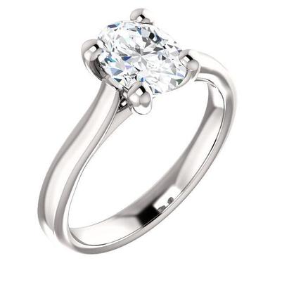 Anello Solitario Genuino Diamante Ovale Cattedrale Impostazione 3,50 Carati Gioielli Nuovo