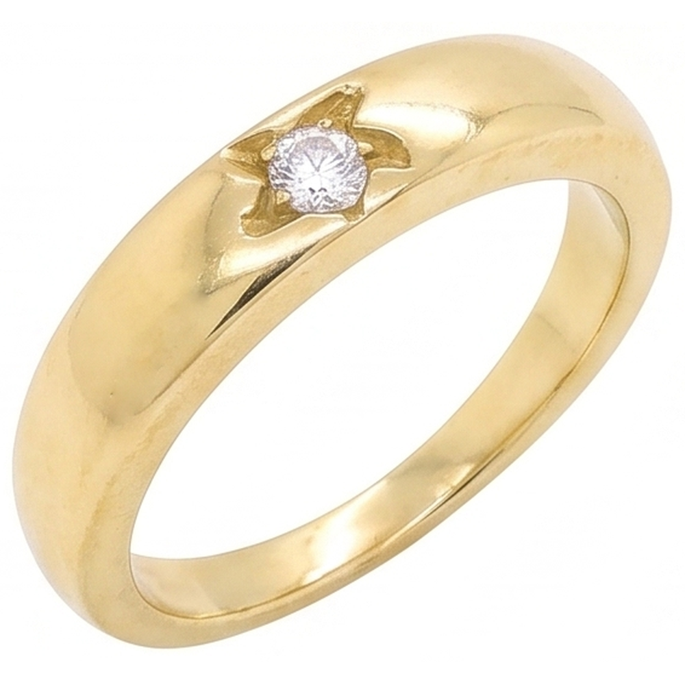 Anello Solitario Gypsy Vero Diamante 0,50 Carati Oro Giallo 14K