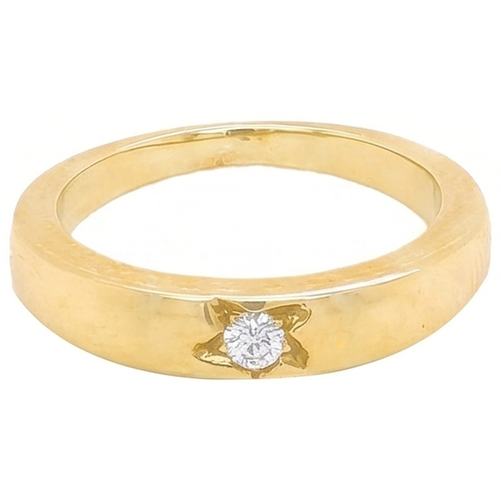Anello Solitario Gypsy Vero Diamante 0,50 Carati Oro Giallo 14K