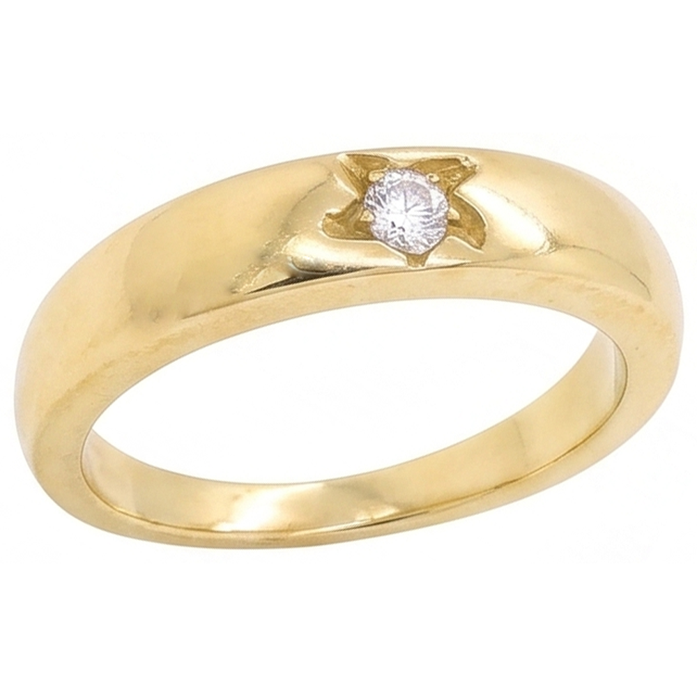 Anello Solitario Gypsy Vero Diamante 0,50 Carati Oro Giallo 14K