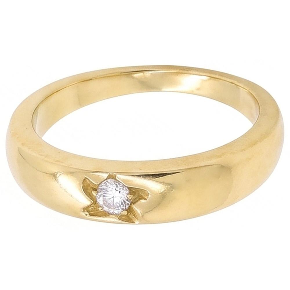 Anello Solitario Gypsy Vero Diamante 0,50 Carati Oro Giallo 14K