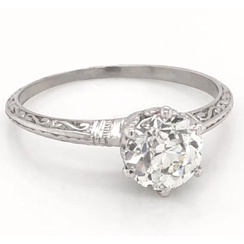 Anello Solitario In Filigrana Con Vero Diamante Da 1 Carato. Gioielli Da Donna