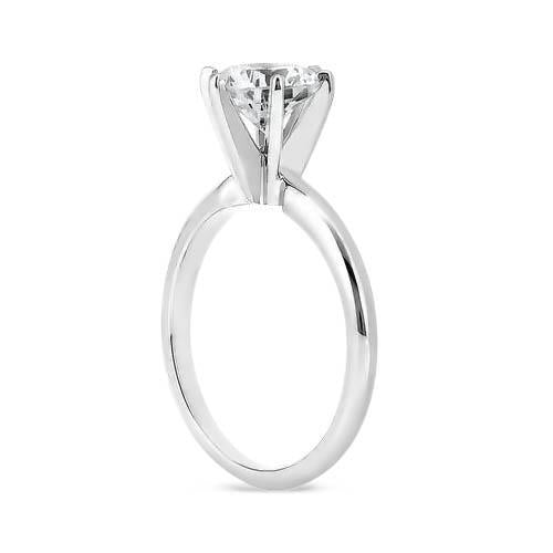 Anello Solitario In Oro Bianco 14K Con Vero Diamante Tondo Da 1.40 Ct