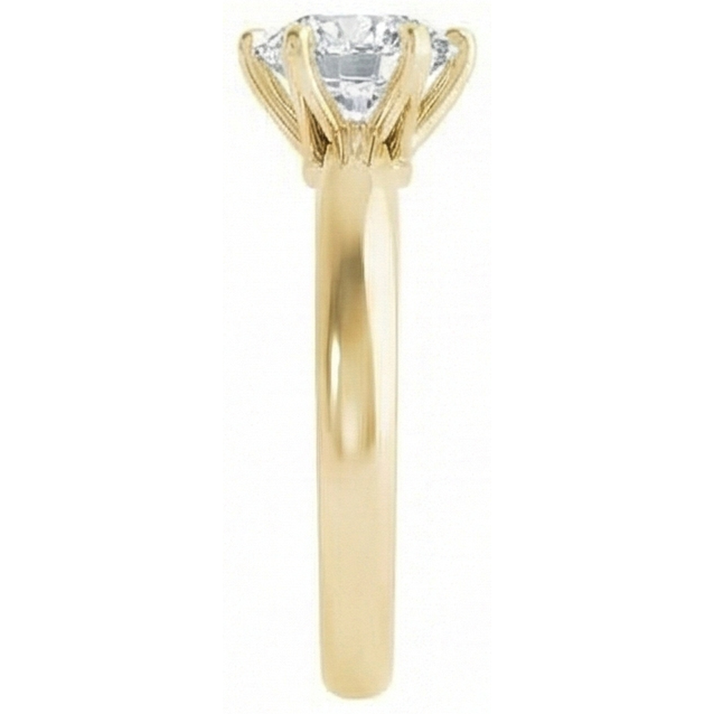 Anello Solitario In Oro Giallo Con Genuino Diamanti Naturali Autentici ( non creati in laboratorio ) A Taglio Antico In Miniera Incastonato 2,50 Carati