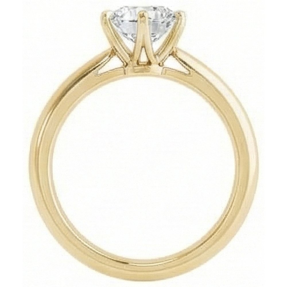 Anello Solitario In Oro Giallo Con Genuino Diamanti Naturali Autentici ( non creati in laboratorio ) A Taglio Antico In Miniera Incastonato 2,50 Carati
