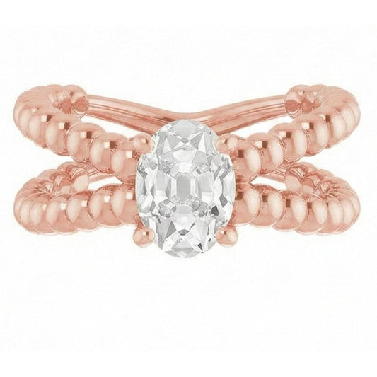 vero oval diamante 3carati anello angolo laterale