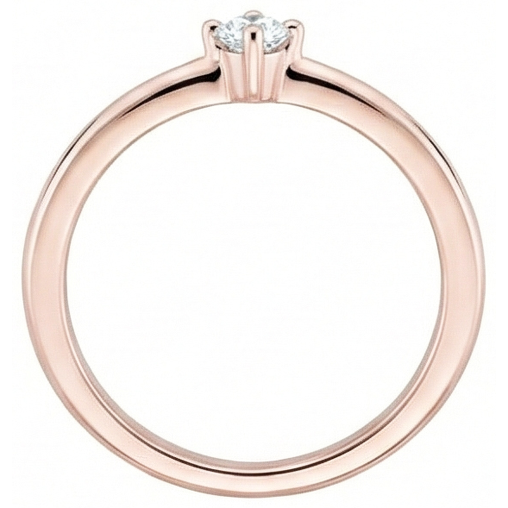 Anello Solitario In Oro Rosa A Taglio Rotondo Con Vero Diamante Naturale Autentico ( non creato in laboratorio ) A Taglio vecchio Miniera 1 Carato