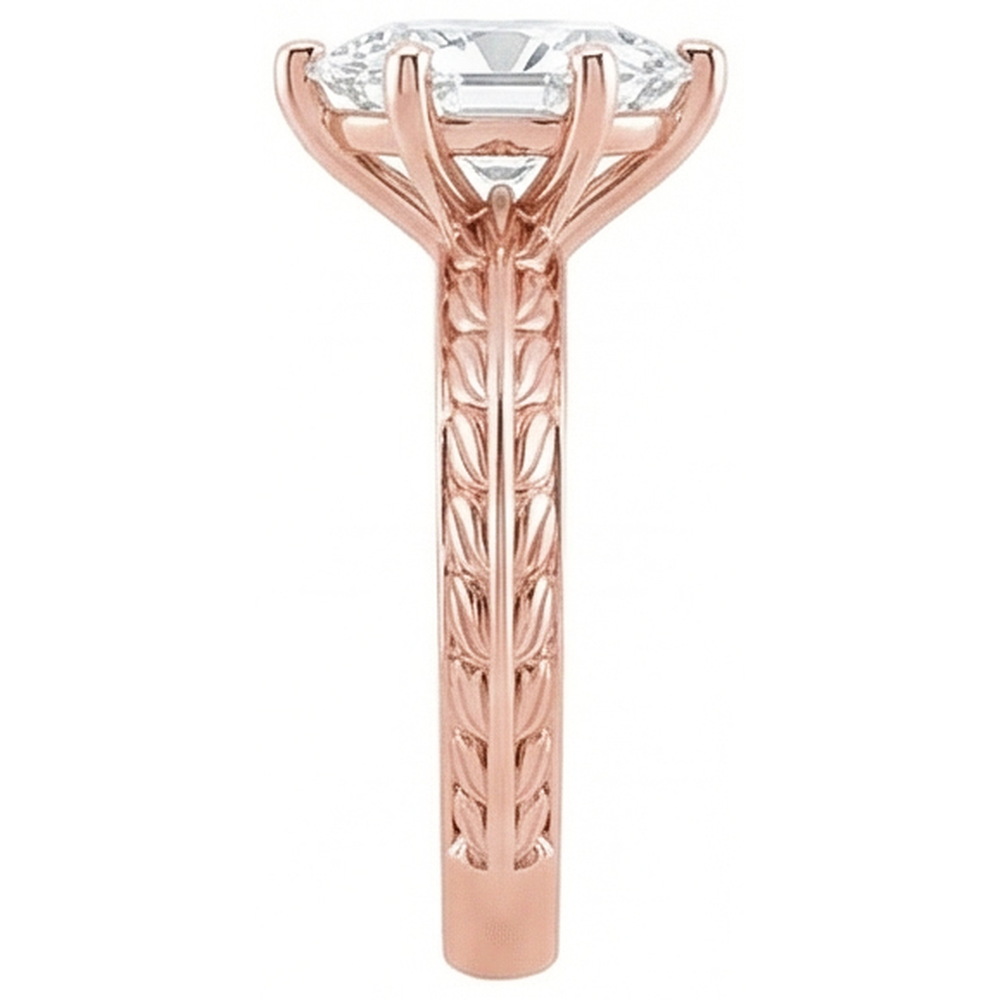 vero pear diamante 3.50carati anello vista di profilo