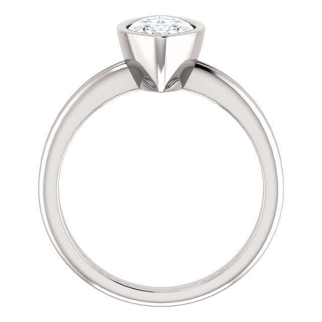 Anello Solitario Marquise Con Vero Diamante 3 Carati Con Castone In Oro Bianco 14K