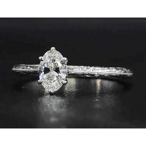 Anello Solitario Naturale Diamante 1.50 Carati Stile Vintage Gioielli