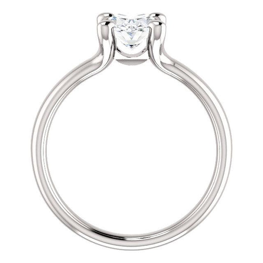 Anello Solitario Naturale Diamante 3.50 Carati Gambo Diviso Oro Bianco 14K