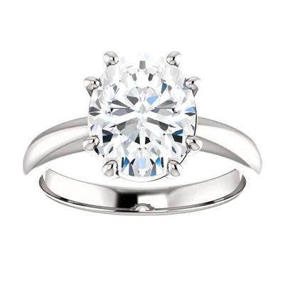 Anello Solitario Naturale Diamante 3.50 Carati Gioielli In Oro Bianco Da Donna