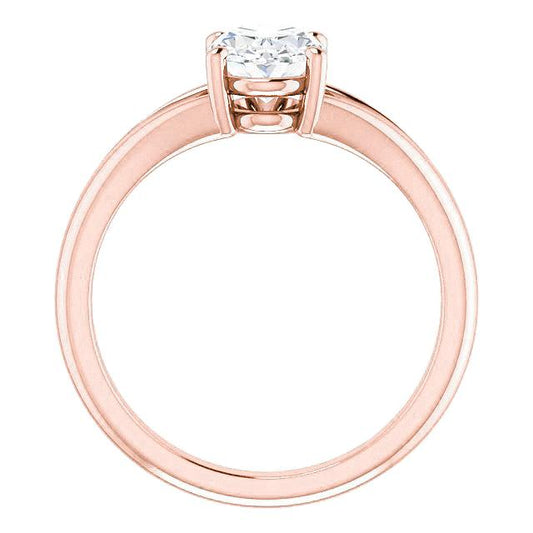 Anello Solitario Naturale Diamante Gambo Diviso 2 Carati Oro Rosa