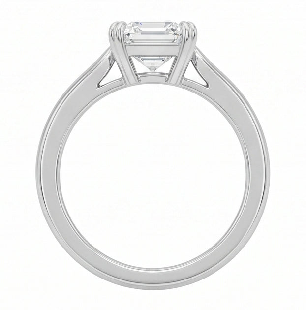 Anello Solitario Naturale Diamante Naturale Autentico ( non creato in laboratorio ) Smeraldo