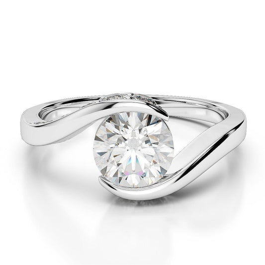 Anello Solitario Nuziale Con 2,75 Carati Di Naturale Diamanti Tondi Scintillanti In Oro Bianco 14K