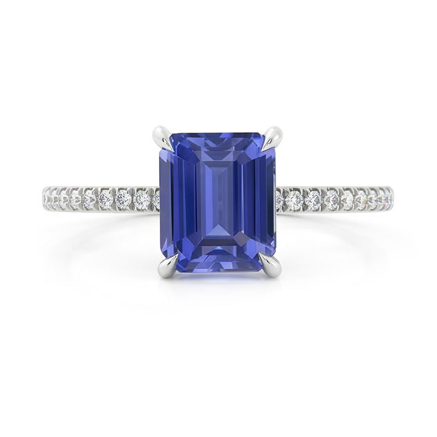 vero round diamante 3.50carati anello angolo laterale