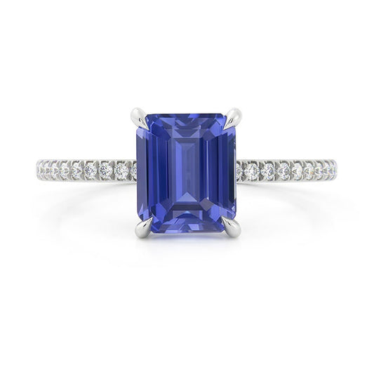 vero round diamante 3.50carati anello angolo laterale