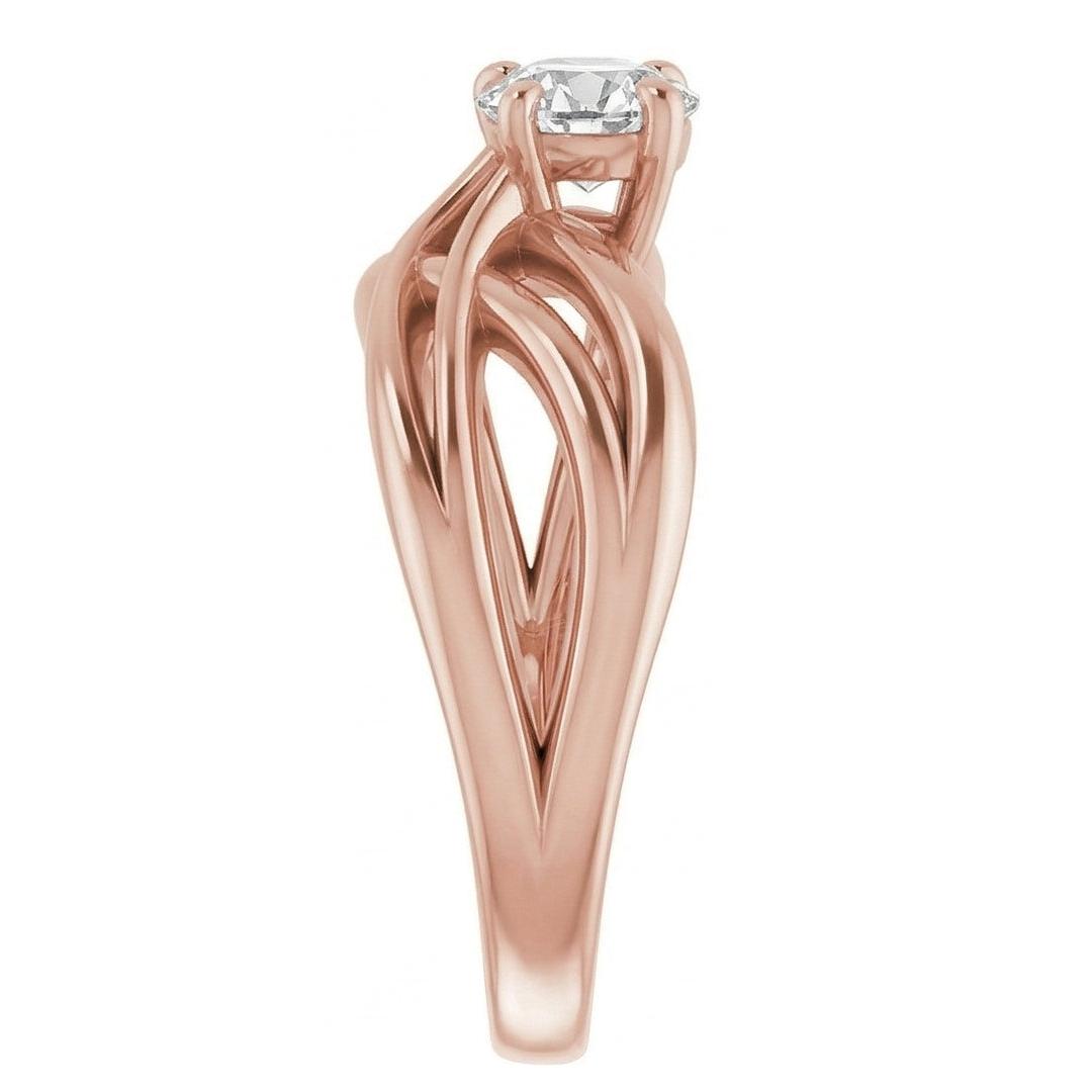 Anello Solitario Ovale In Oro 14K Vecchio Naturale Diamante Naturale Autentico ( non creato in laboratorio ) Europeo 2 Carati Gioielli