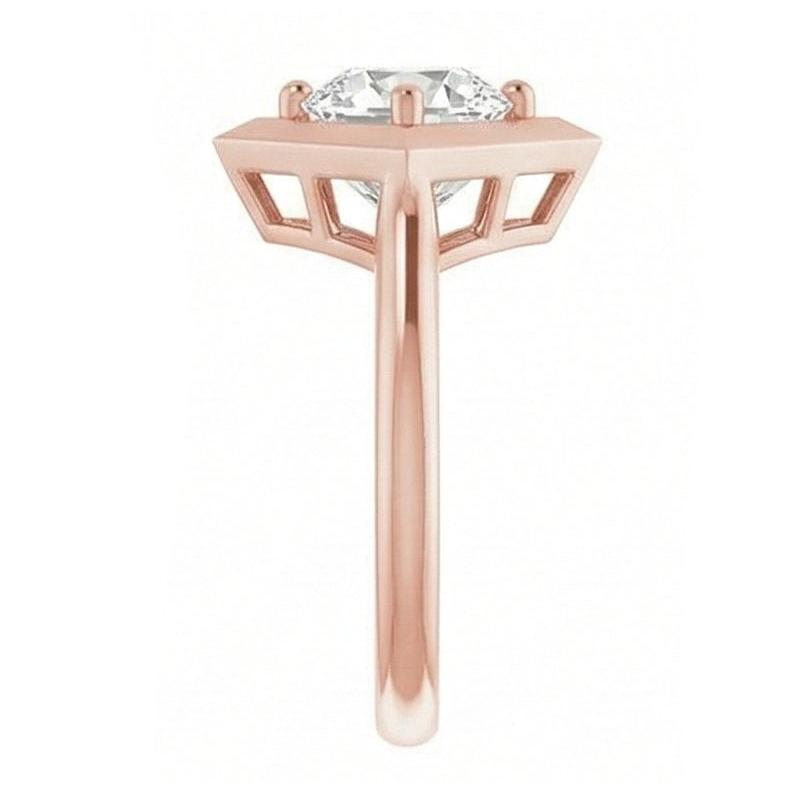 Anello Solitario Ovale Vecchio Genuino Diamante Naturale Autentico ( non creato in laboratorio ) Europeo Stile Aquilone 1.55 Carati