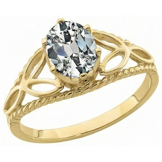 vero oval diamante 3carati anello angolo laterale