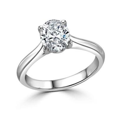 Anello Solitario Per Anniversario Con Genuino Diamante Taglio Ovale Scintillante Da 2.85 Carati