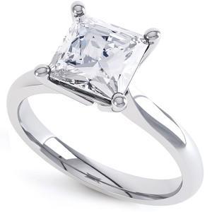 Anello Solitario Per I'Anniversario Con Naturale Diamante Scintillante Da 2.85 Ct. Oro Bianco 14K