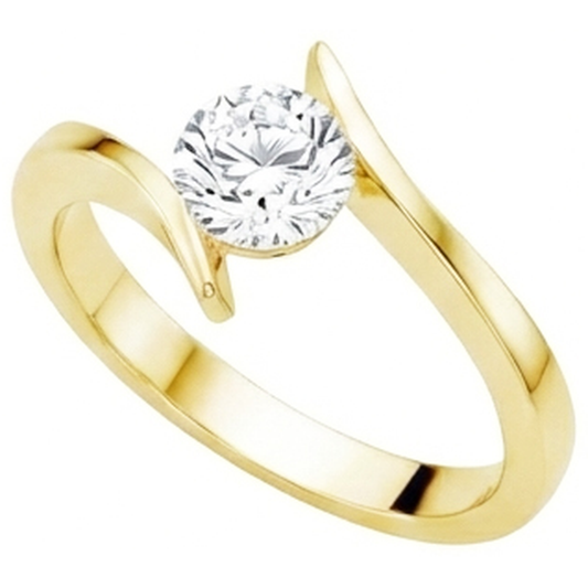 Anello Solitario Per L'Anniversario Con Naturale Diamante Naturale Autentico ( non creato in laboratorio ) Rotondo Da 1 Carato Novità