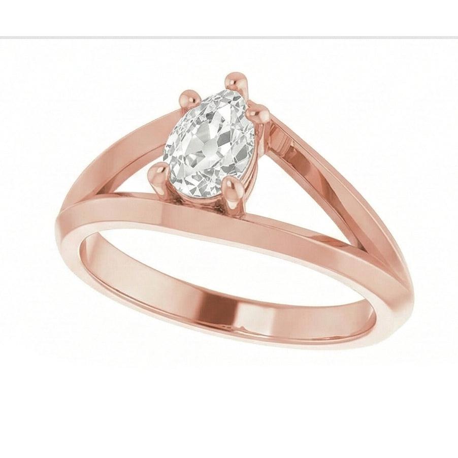 vero pear diamante 1.50carati anello dettaglio ravvicinato