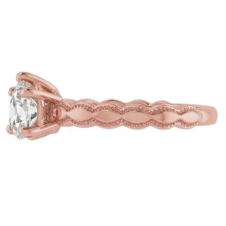 Anello Solitario Pera Vecchio Minatore Vero Diamante Naturale Autentico ( non creato in laboratorio ) 1,50 Carati Gioielli In Oro Rosa