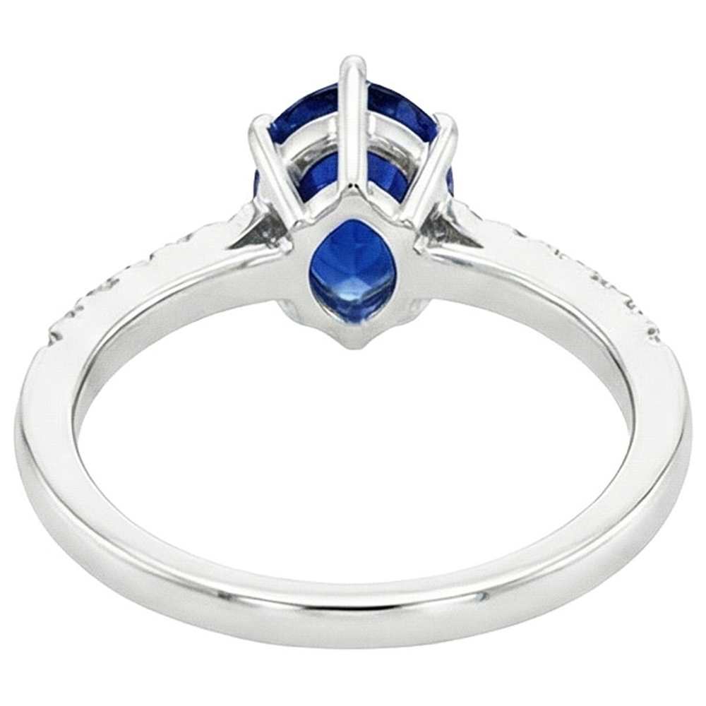 vero pear diamante 5carati anello angolo laterale