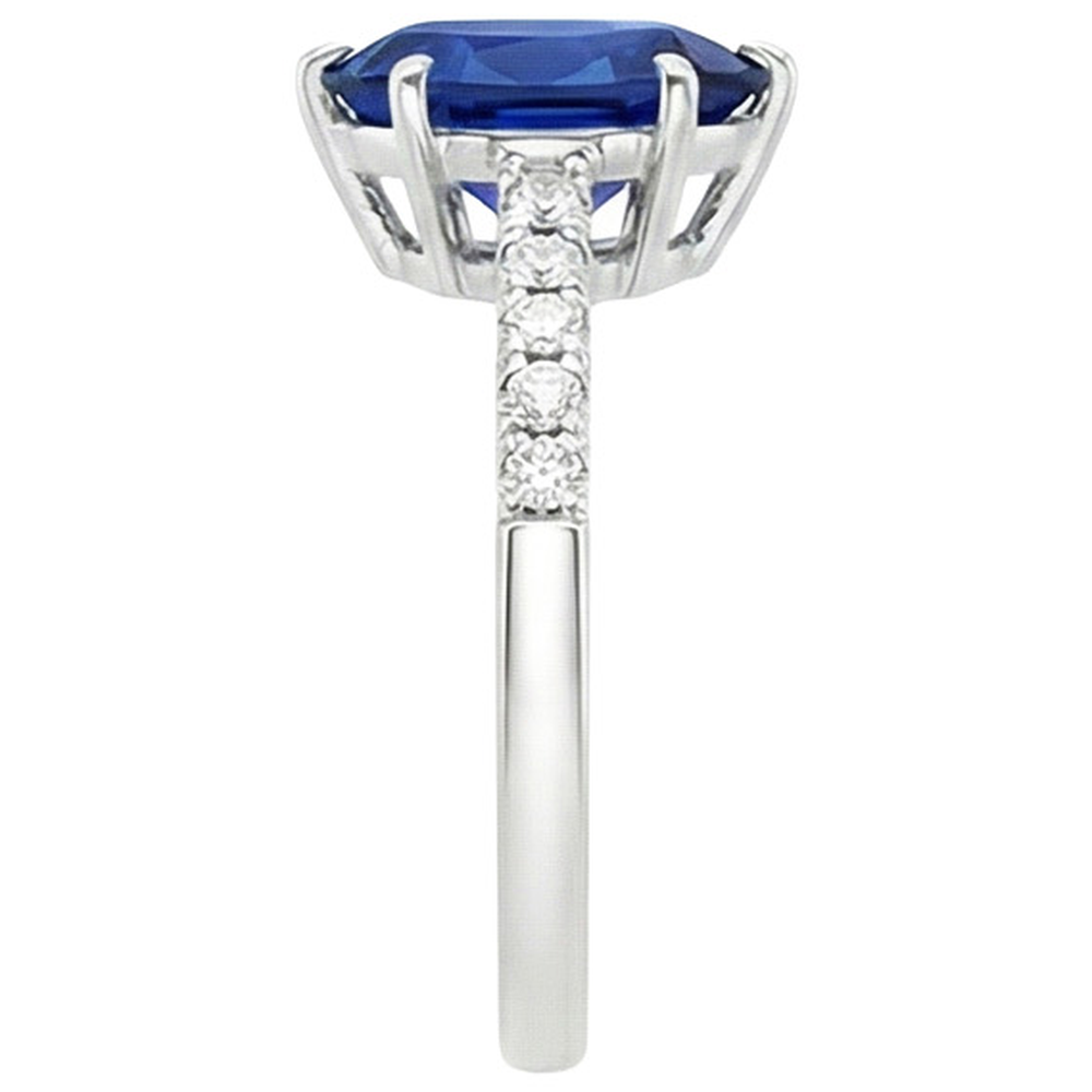 vero pear diamante 5carati anello su bianco