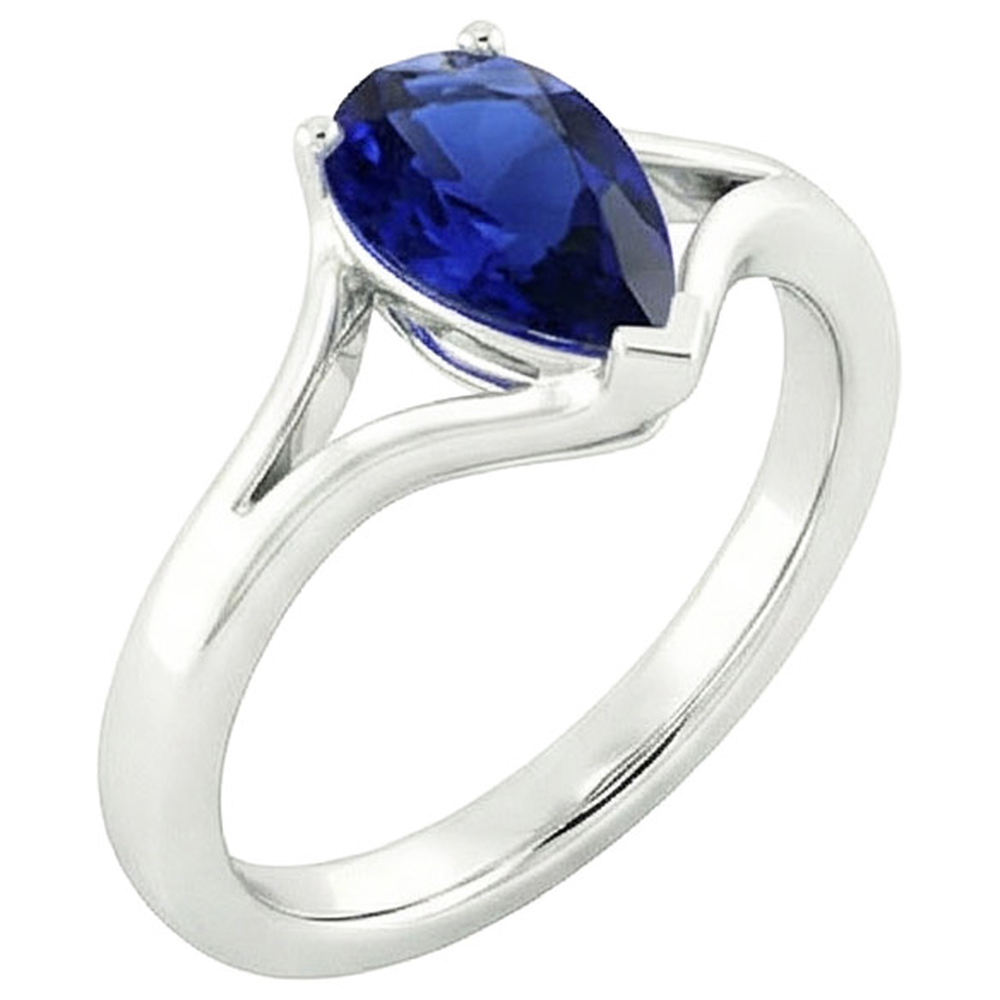 vero pear diamante 2.50carati anello angolo laterale